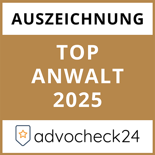 Auszeichnung Advocheck24 Top Anwalt eckig 2025%20%281%29