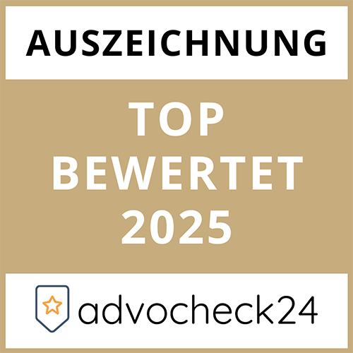 Auszeichnung Advocheck24 Top Bewertet eckig 2025%20%282%29